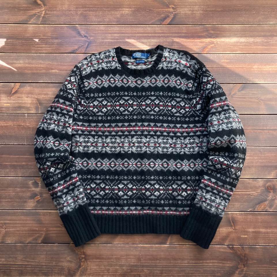Polo ralph lauren fair isle lambswool sweater L (loose 105)