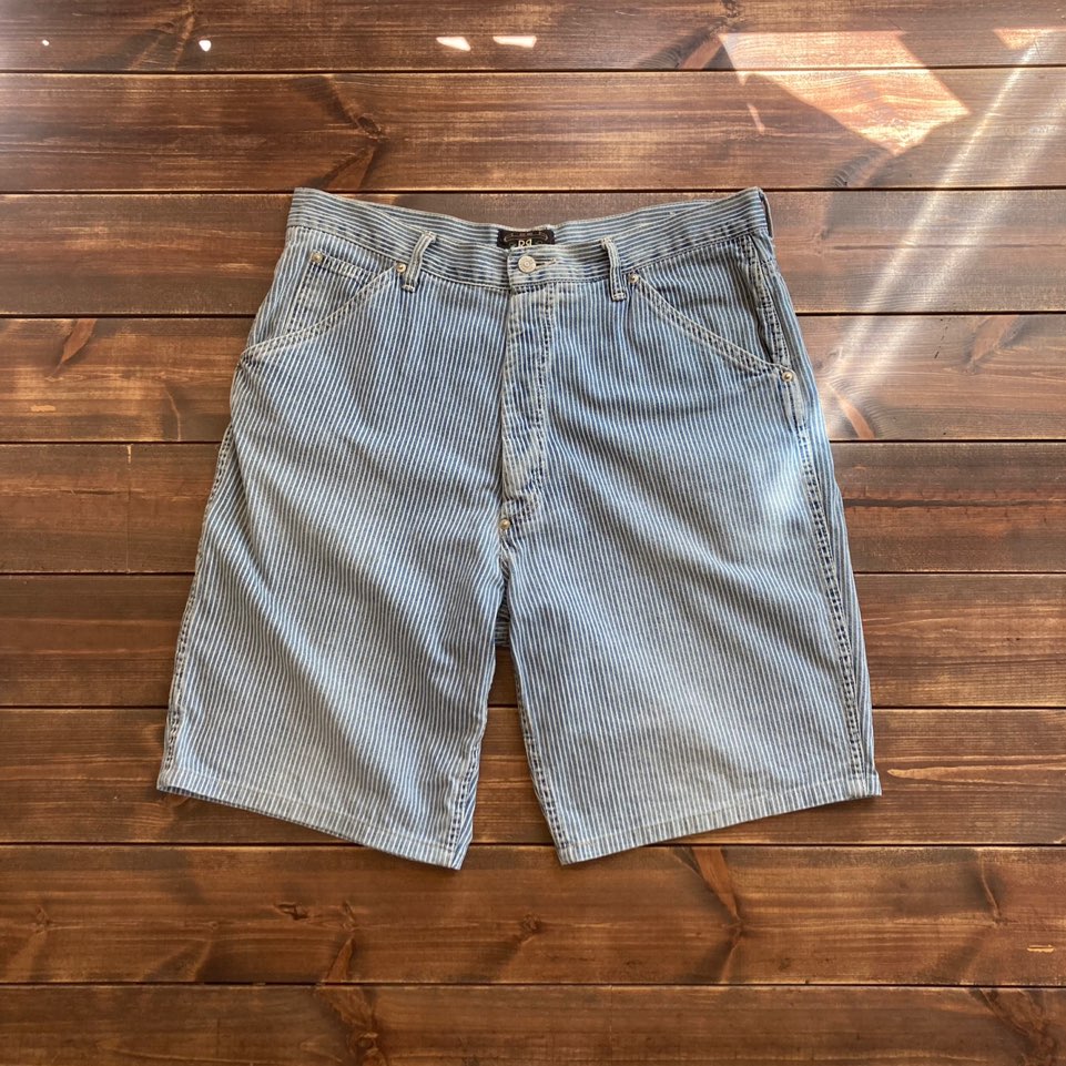 1990&#039;s made in usa Double RL hickory stripe denim shorts 34x30 (35 in)