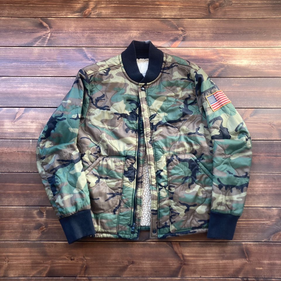 Denim &amp; Supply woodland camouflage quilted liner jacket M (100)