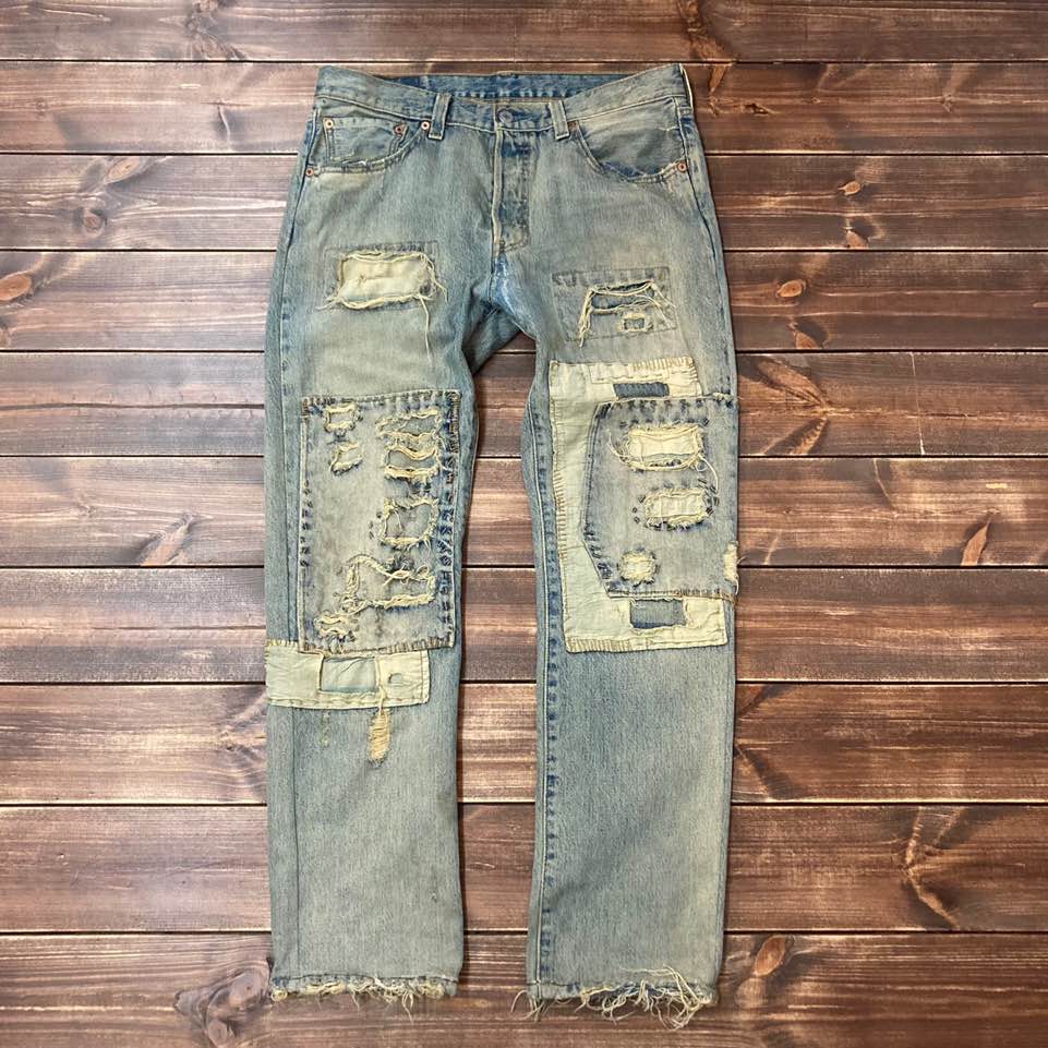 Levis 501 custormized denim jeans 32x33 (33)