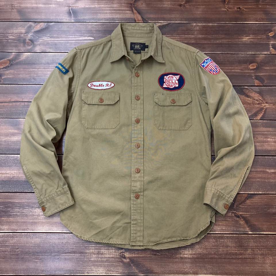 RRL special force military patched shirt M (95-100)