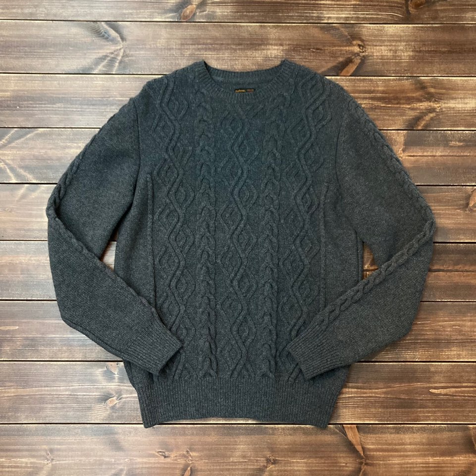 Barbour charcoal fisherman wool sweater L (105-110)