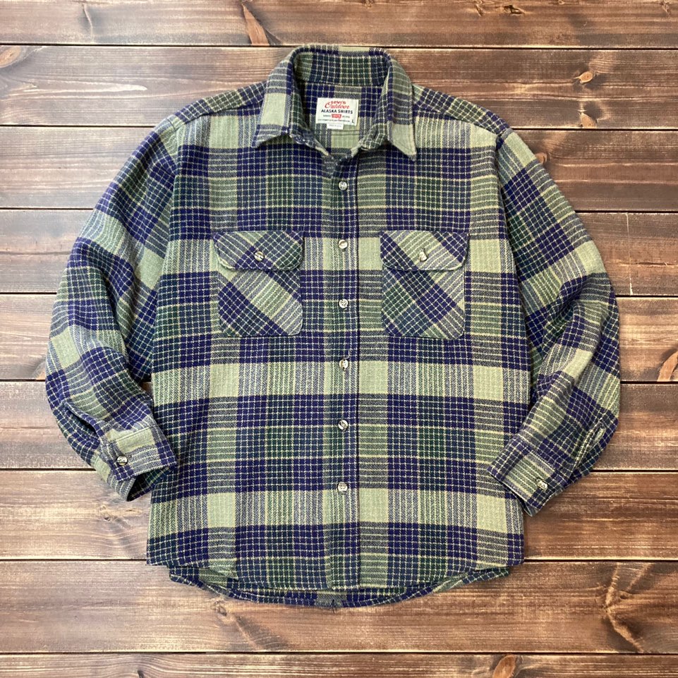 90&#039;s Levis ALASKA harringbone cotton flannel shirt L (100)