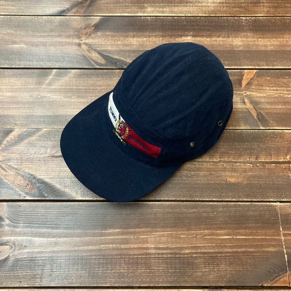 90&#039;s made in usa Tommy hilfiger crest logo embroidery camp cap