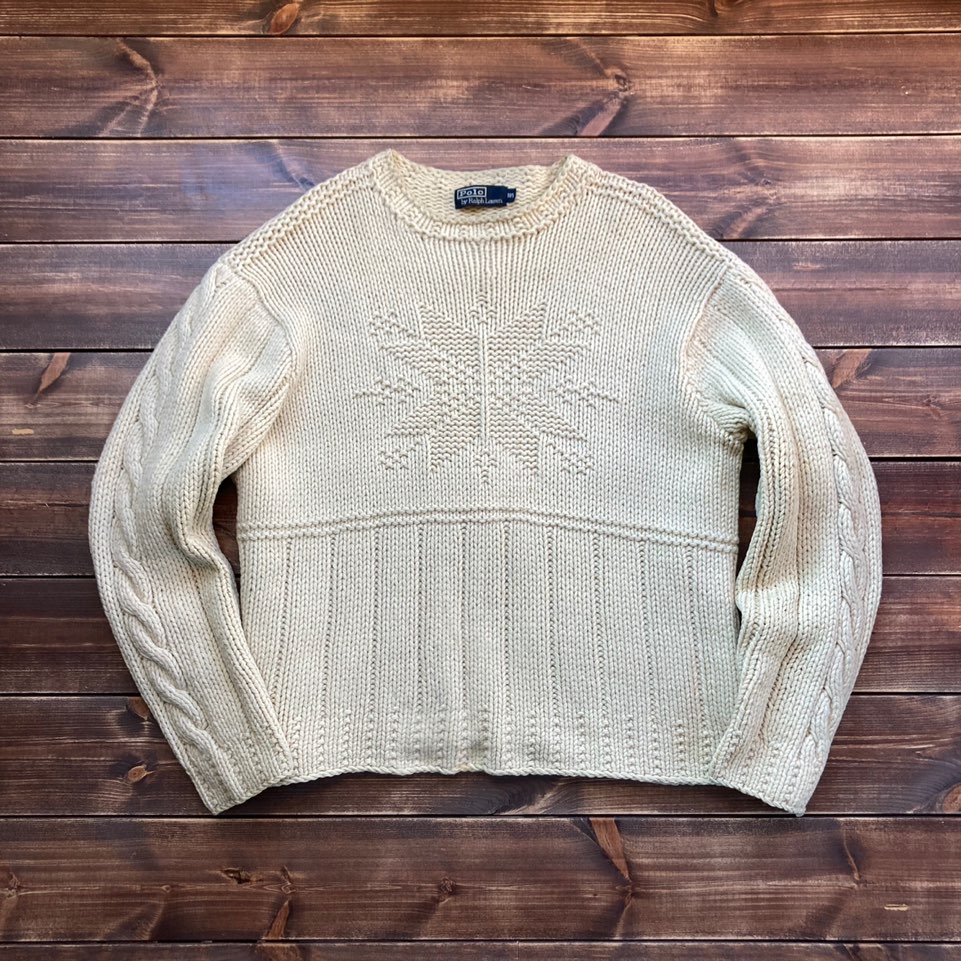 90&#039;s Polo ralph lauren snowflake wool sweater 105 (105)