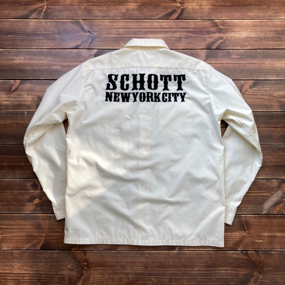Schott n.y.c chain stitch motorcycle shirt M (100)