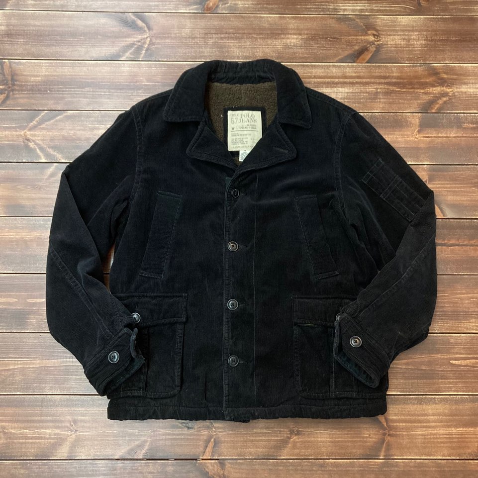 Polo jeans company black corduroy jacket M (105)