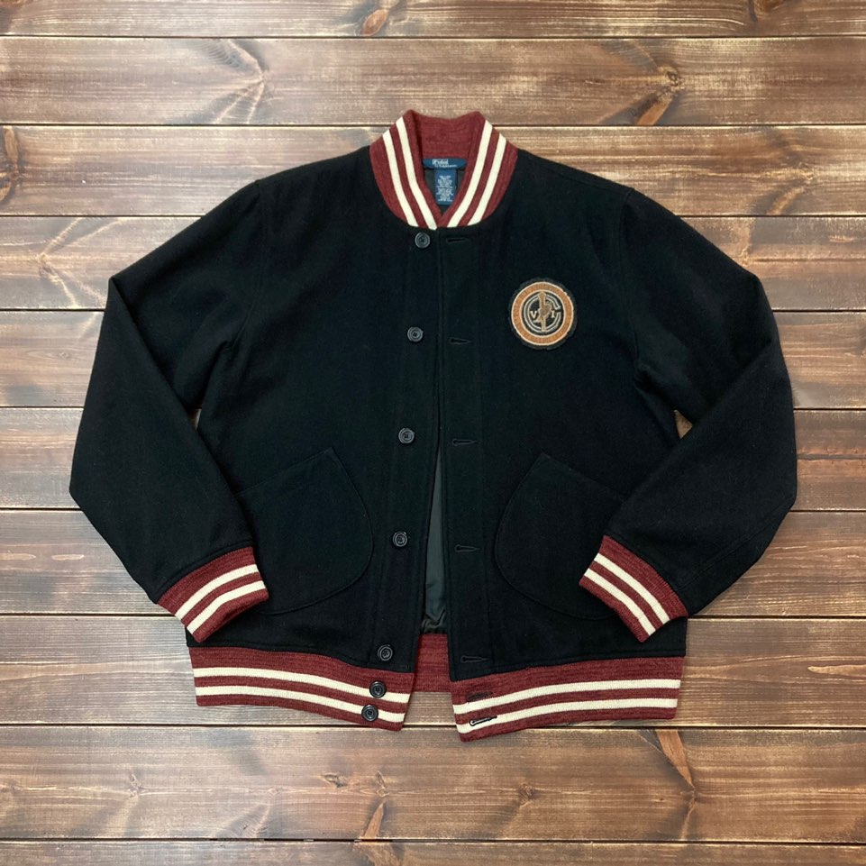 Polo ralph lauren wing patched varsity jacket (loose 100)