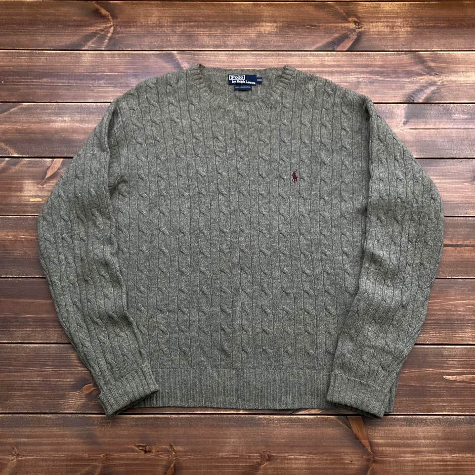 1990&#039;s Polo ralph lauren lamswool cable sweater 100 (105)