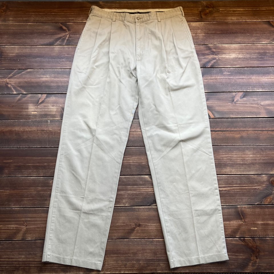 1990&#039;s Polo ralph lauren double fleats classic chino pants 36x34 (34in)