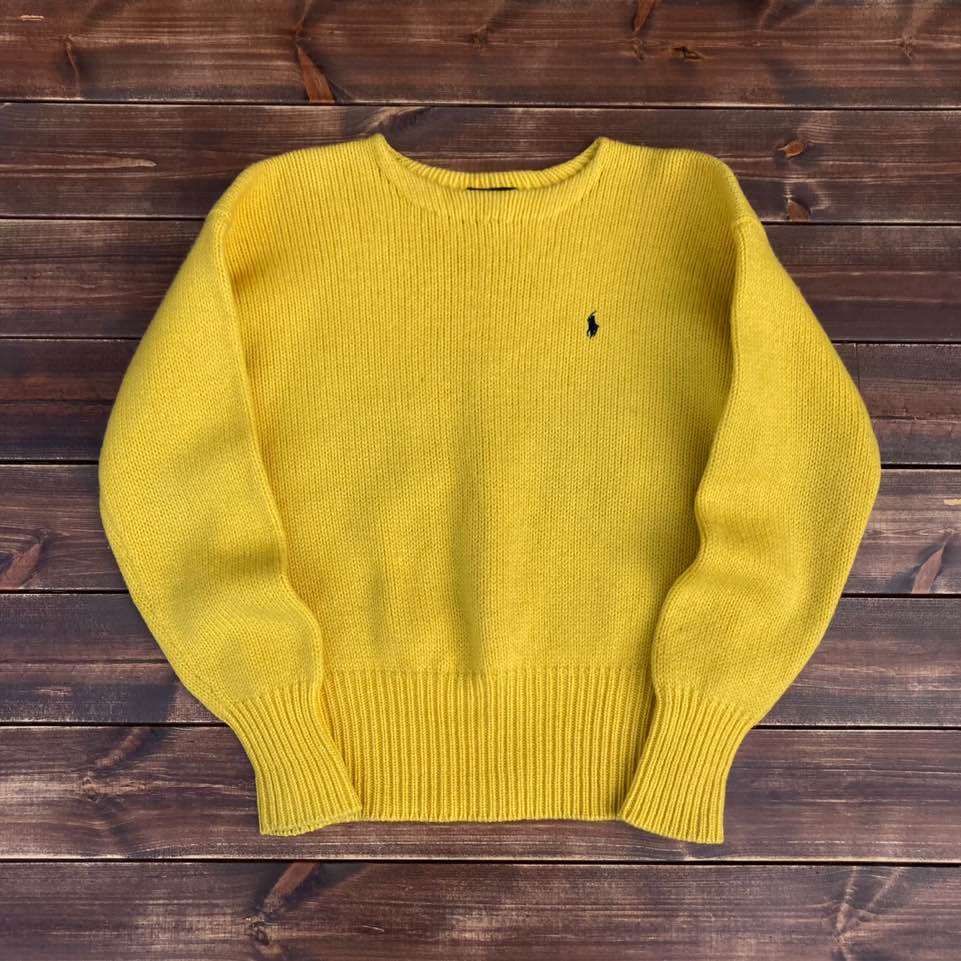 1980&#039;s Polo ralph lauren wool boat neck sweater 95 (loose 100)