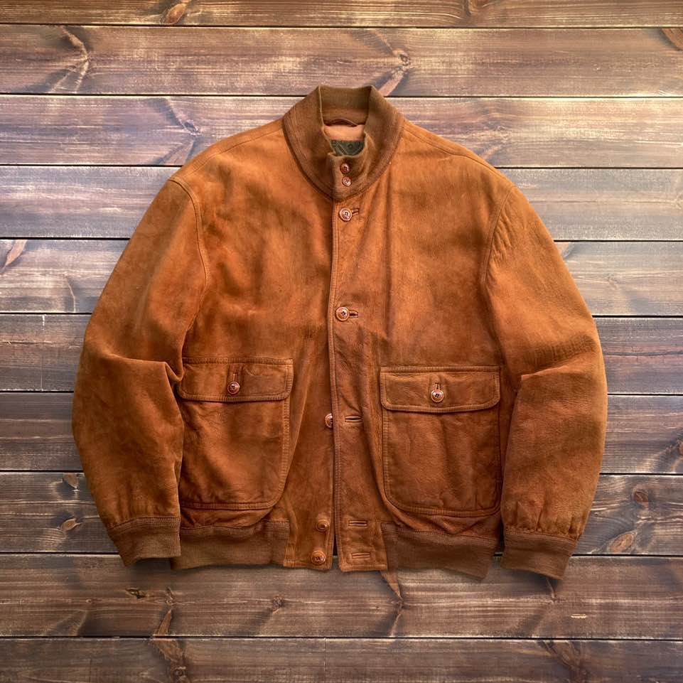 made in italy Peter hadley A-1 suede flight jacket (loose 105)