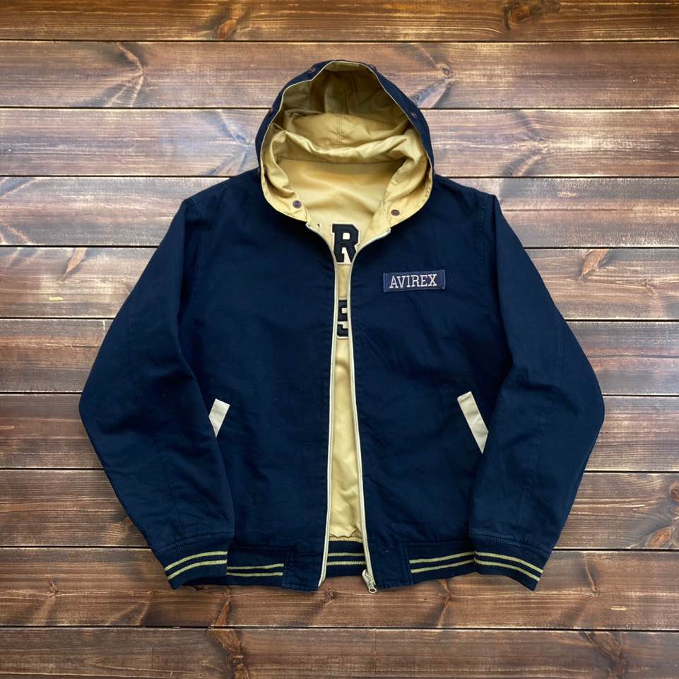 Avirex reversible zip hoodie jacket L (105)