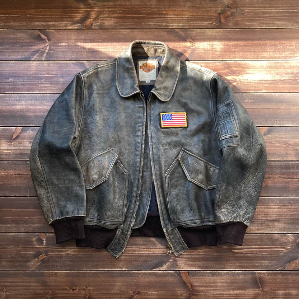 1980&#039;s made in usa Harley davidson leather jacket (100-105)