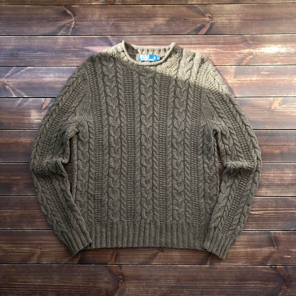 Polo ralph lauren fisherman sweater L (loose 105)