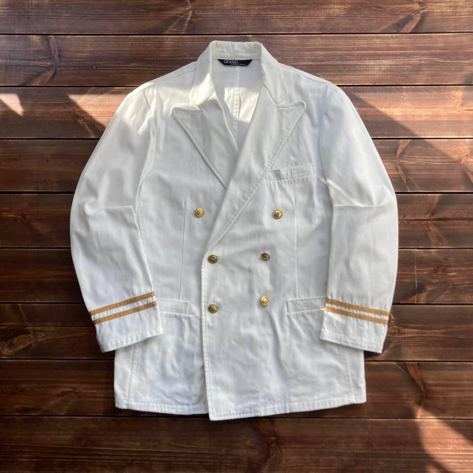 1990&#039;s Polo ralph lauren ww2 U.S Navy chief white dress (loose 100)