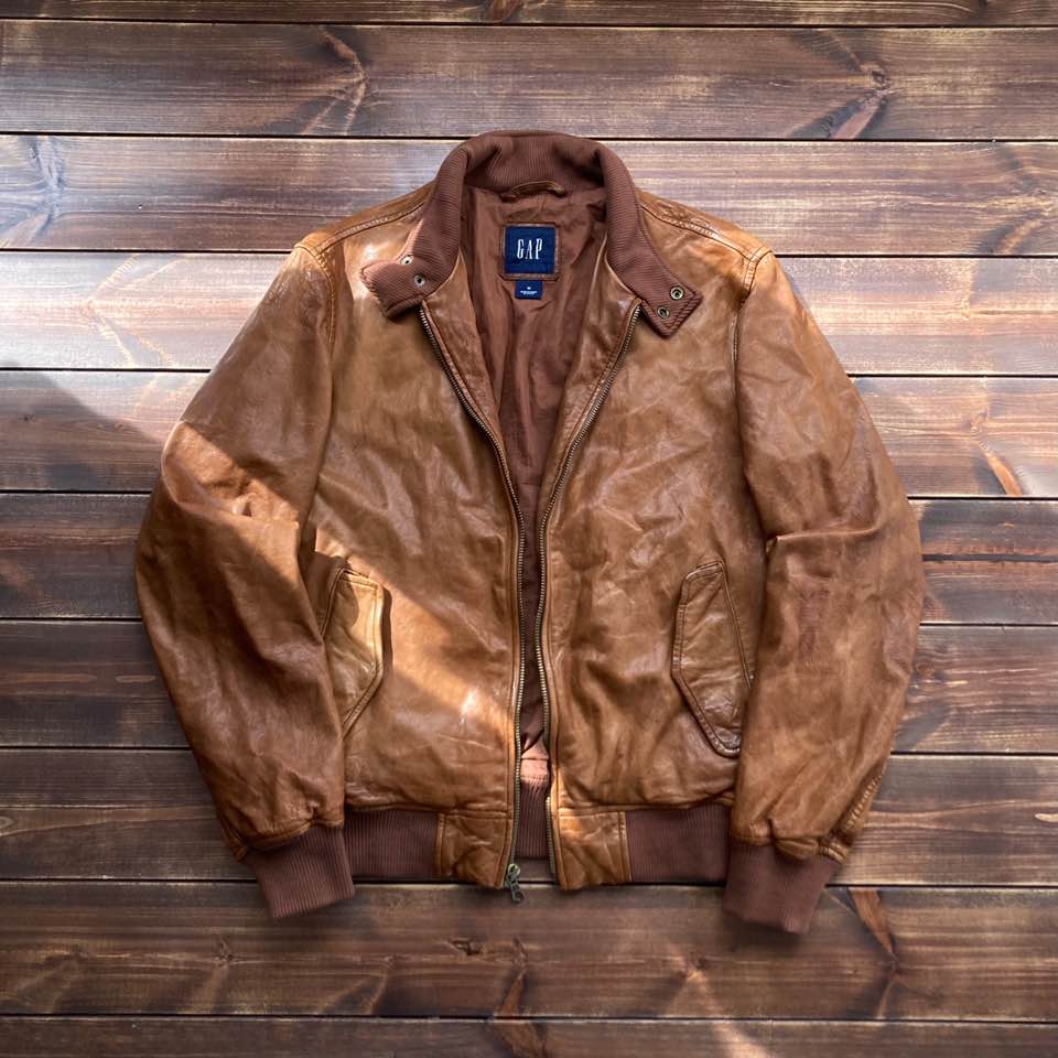 Gap leather harrington jacket M (loose 100)