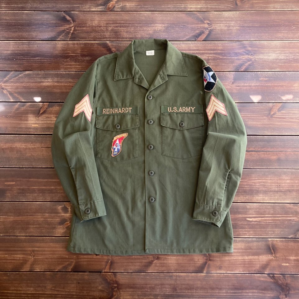 1980&#039;s U.S Army DMZ IMJIN SCOUTS OG-507 shirt 15 1/2 (loose 100)