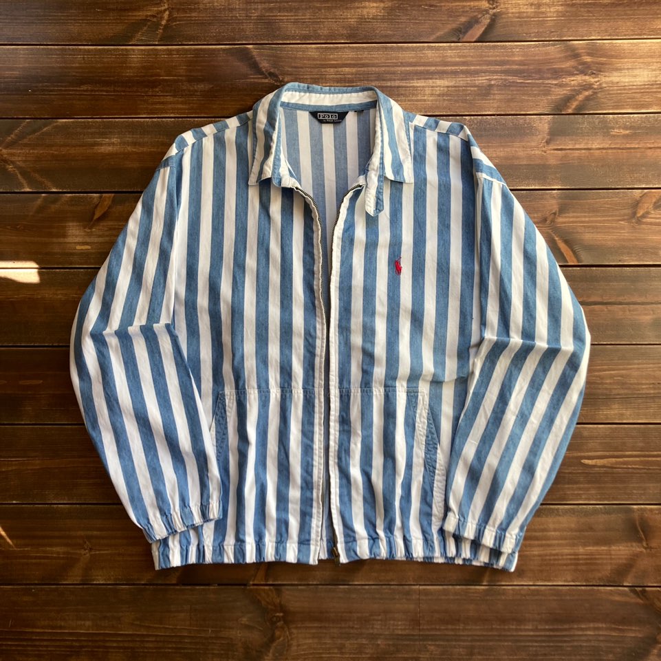 1990&#039;s Polo ralph lauren stripe blouson jacket EL (110)