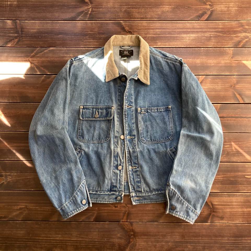 1990&#039;s made in usa Double RL denim work jacket L (loose 105)