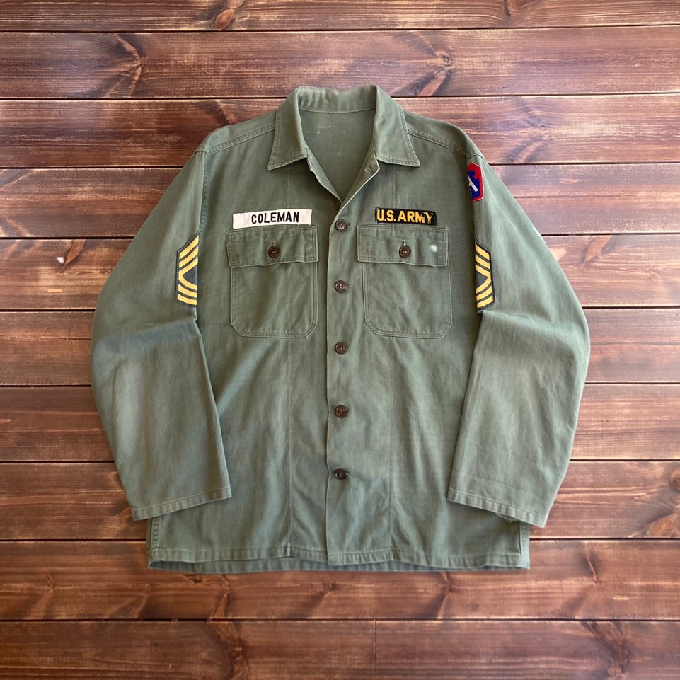 1950&#039;s U.S Army 1st type OG-107 shirt L (loose 105)