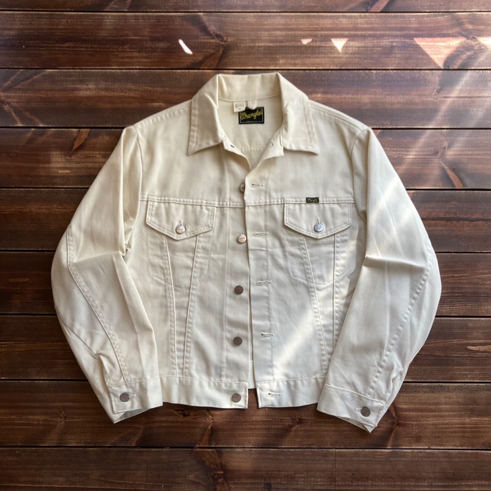 1970&#039;s made in usa Wrangler white denim trucker jacket 38 (95-100)