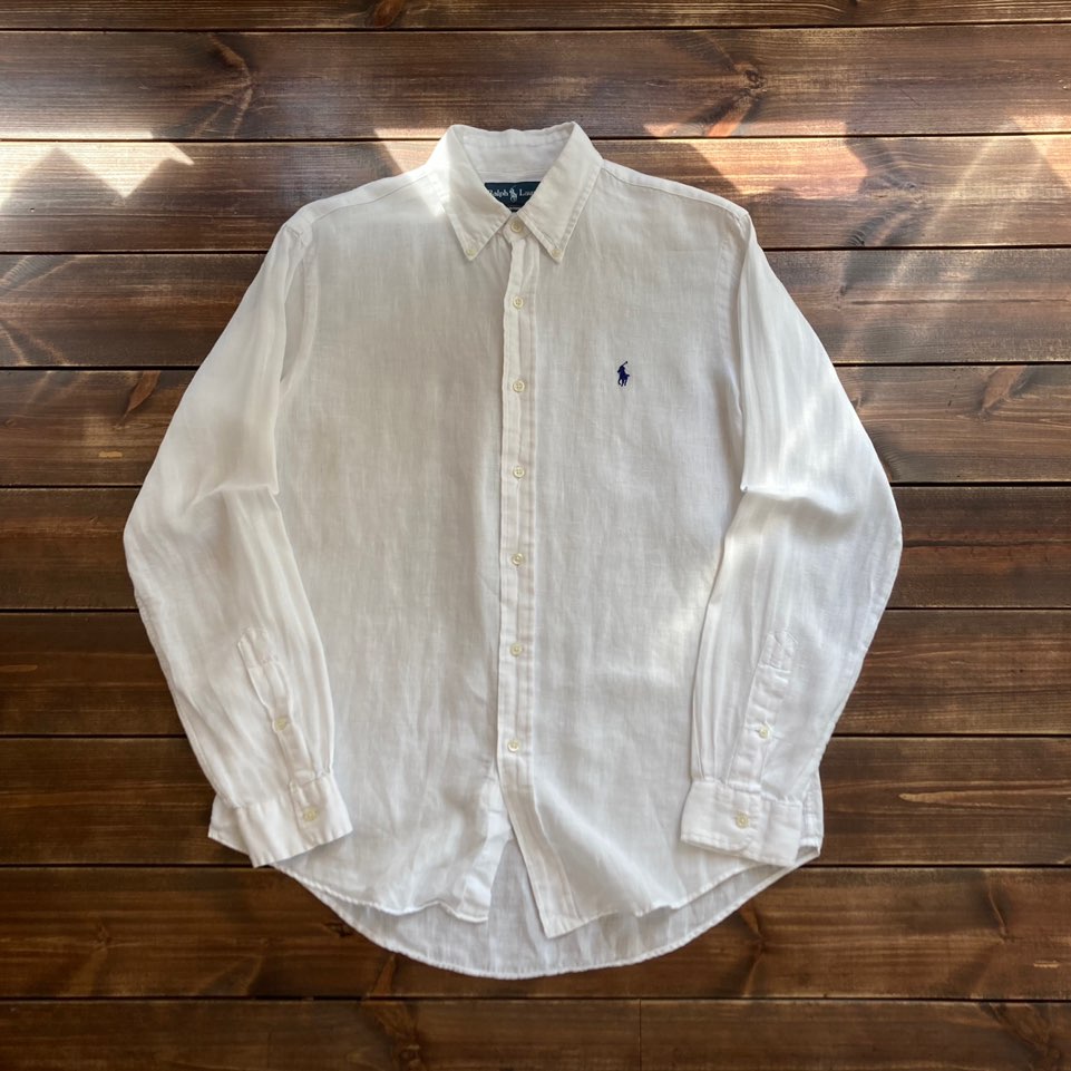 Polo ralph lauren white linen shirt M (105)