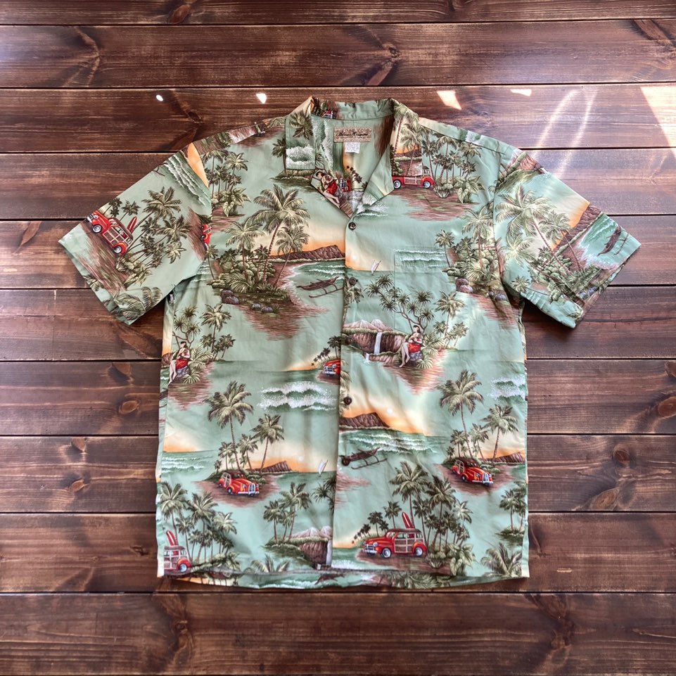Blue hawaii aloha shirt L (loose 105)
