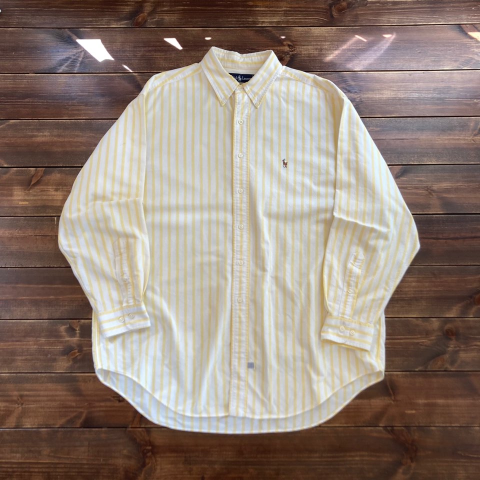 1990&#039;s Polo ralph lauren stripe yarmouth oxford shirt 17-34 (loose 105)