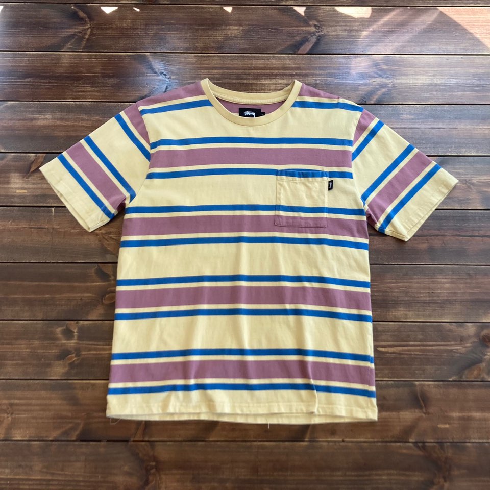 Stussy stripe t shirt L (105)
