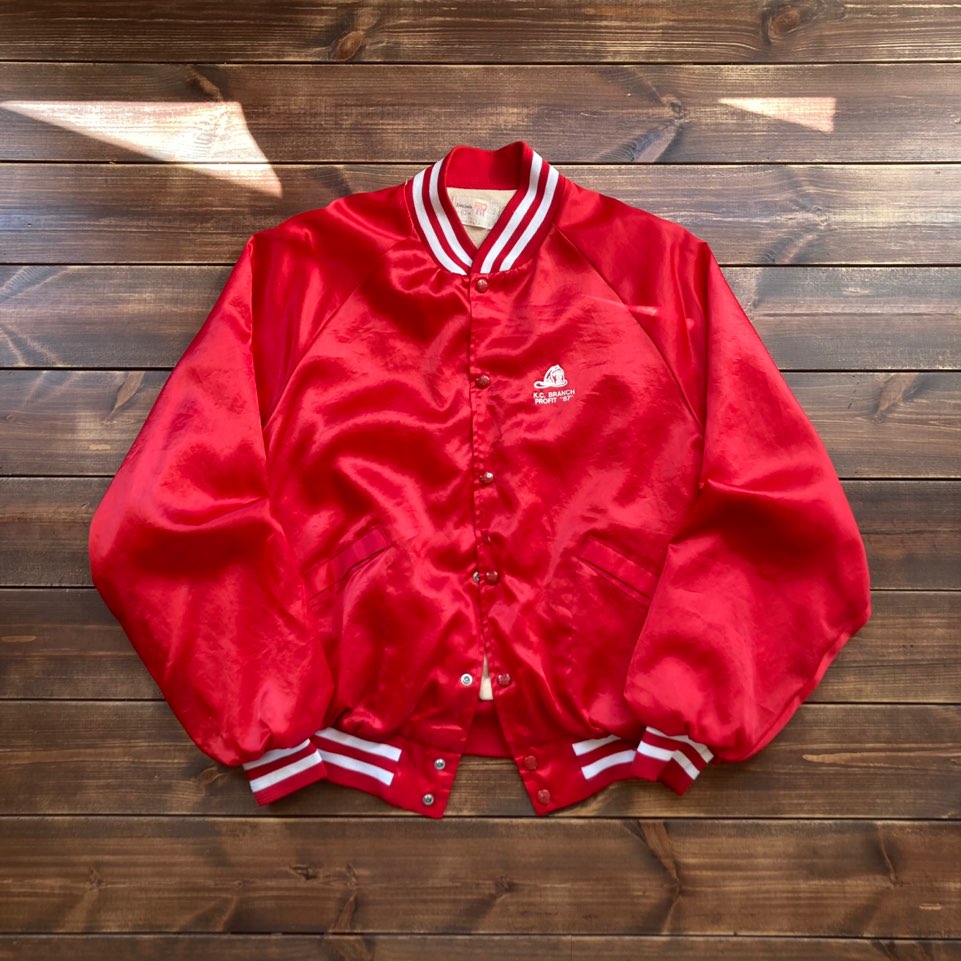 1980&#039;s made in usa King Louie fireman nylon stadium jacket L (105)