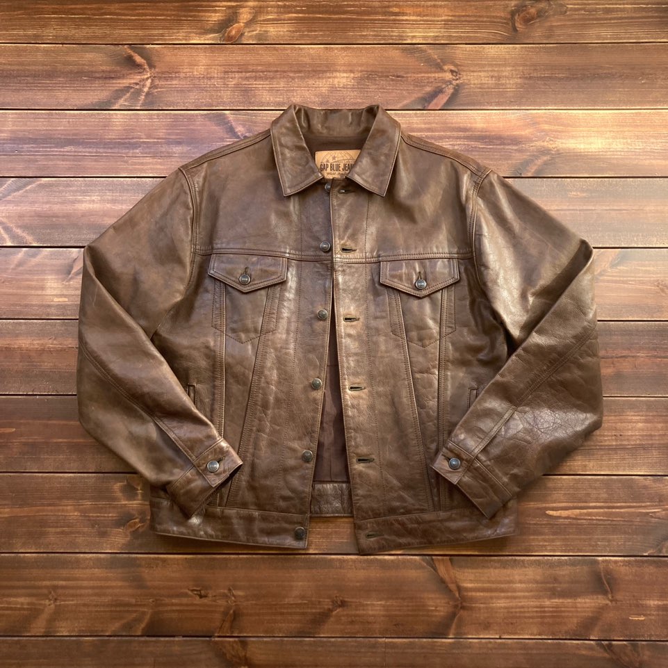 Gap cow leather trucker jacket M (100-105)