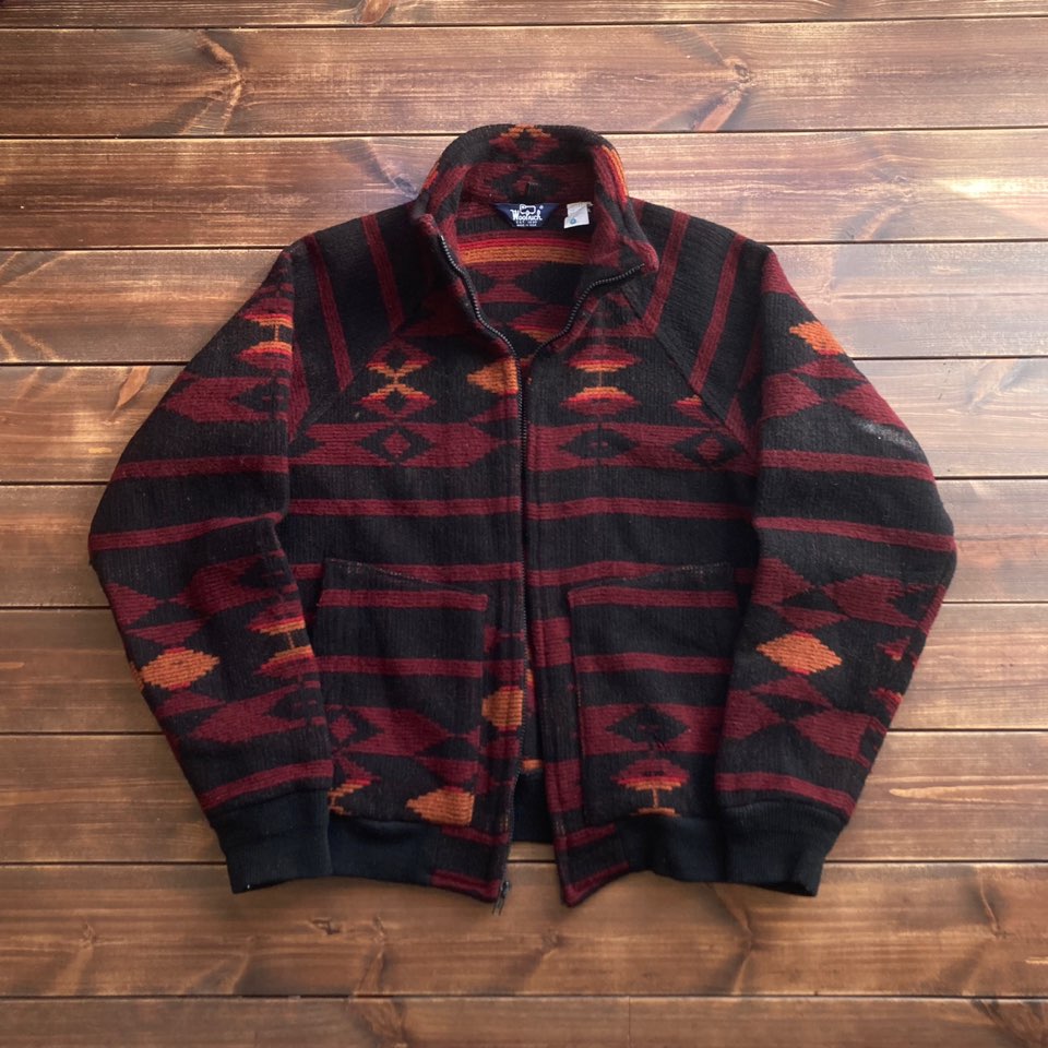 1980&#039;s made in usa Woolrich navajo wool jacket M (100-105)